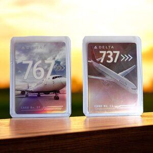 Delta Airlines Pilot Trading Cards Boeing 737 & 767 Set Of 2 New
